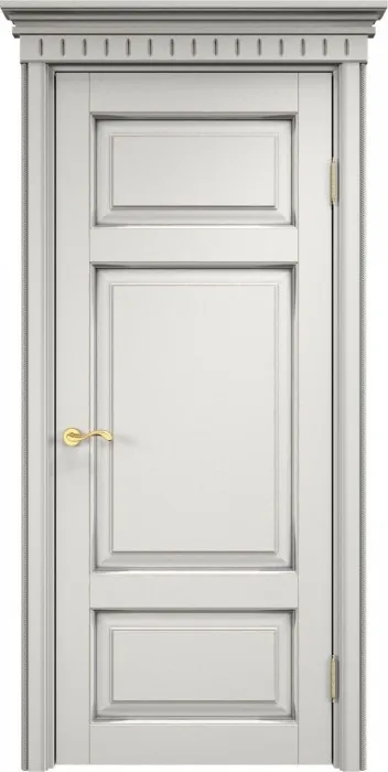Дверь ПМЦ массив ольхи ОЛ55 белый грунт с патиной серебро, глухая. Фото №2