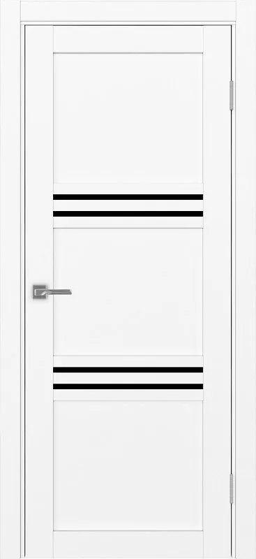 Двери в интерьере - Дверь Эко 553.12 белый снежный, lacobel черный