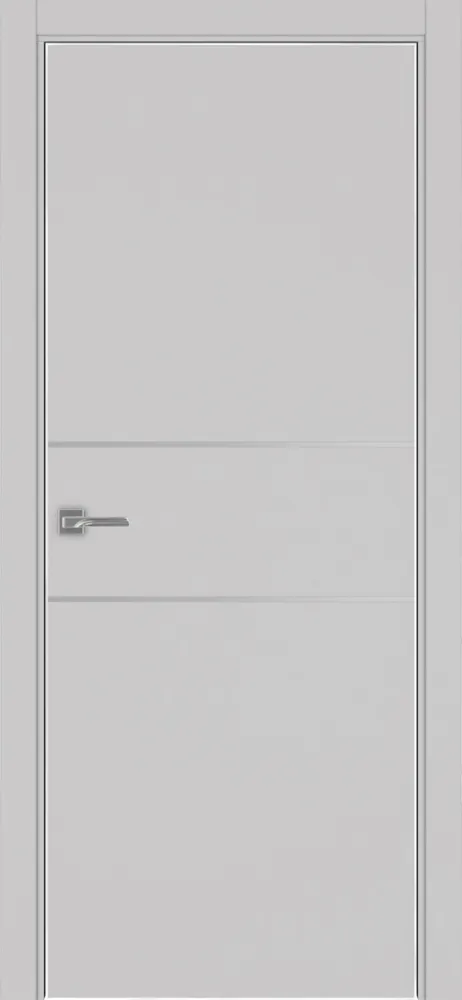 Двери в интерьере - Дверь Эко 203 пепельный молдинг SC, кромка AL хром SC с 4-х сторон, глухая