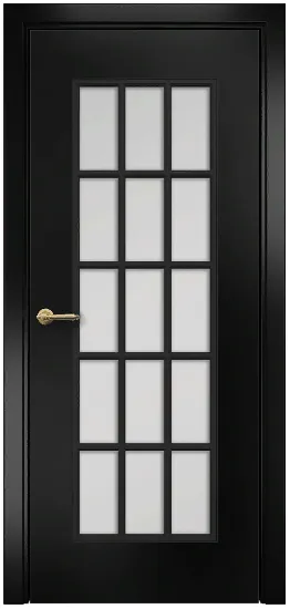Двери в интерьере - Дверь Оникс Турин фрезерованная эмаль черная, сатинато с решеткой №2