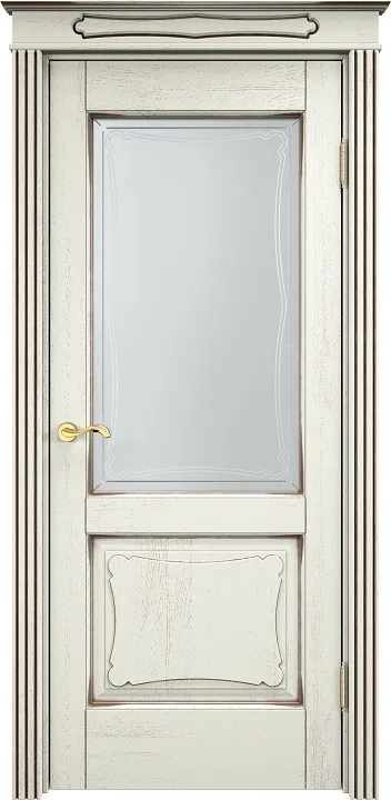 Двери в интерьере - Дверь ПМЦ массив дуба Д6 эмаль F120 с черной патиной, стекло 6-4