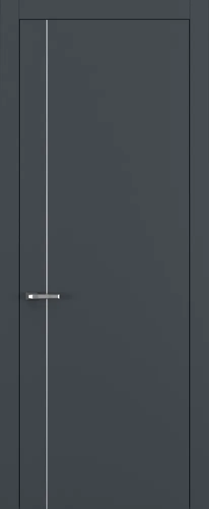 Двери в интерьере - Дверь Z K14 полипропилен  графит премьер, молдинг серебро, глухая
