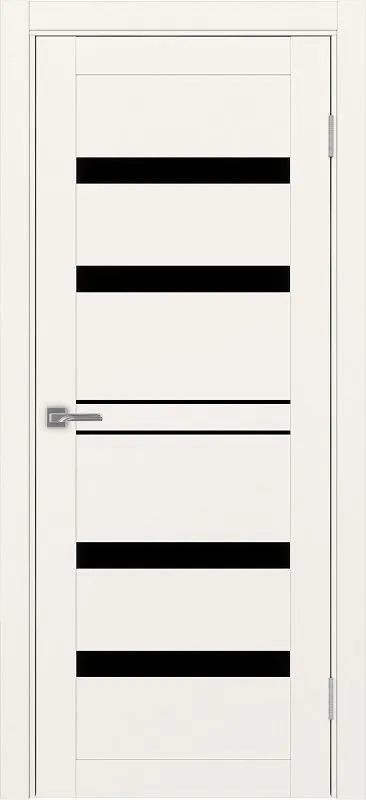 Двери в интерьере - Дверь Эко 561.12 бежевый, lacobel черный