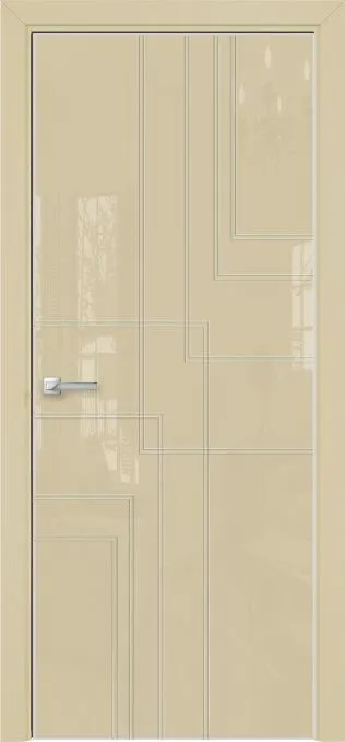 Двери в интерьере - Дверь Оникс Арт лакобель RAL 1015, контурный витраж №13