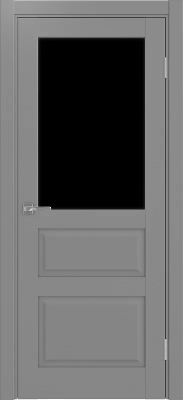 Двери в интерьере - Дверь Эко 631.211 ОФ3 серый, lacobel черный