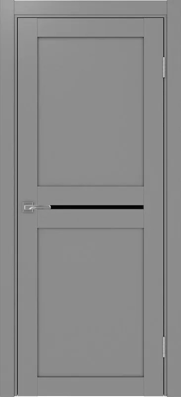 Двери в интерьере - Дверь Эко 520.121 серый, lacobel черный