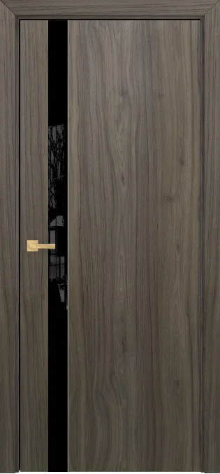 Двери в интерьере - Дверь Оникс Верона 1 CPL noce effetto, триплекс черный