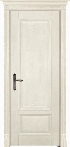 Дверь Ока массив дуба DSW сращенные ламели Аристократ №4 эмаль слоновая кость, глухая