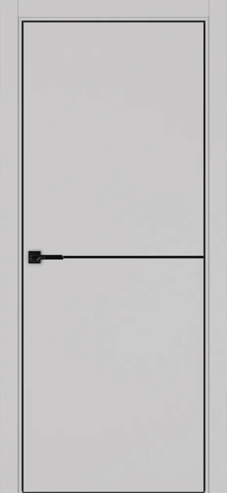 Двери в интерьере - Дверь Эко 202 пепельный молдинг SB, кромка AL черная SB с 4-х сторон, глухая