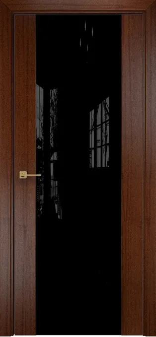 Двери в интерьере - Дверь Оникс Парма 1 красное дерево с черной патиной, глухая лакобель RAL 9005