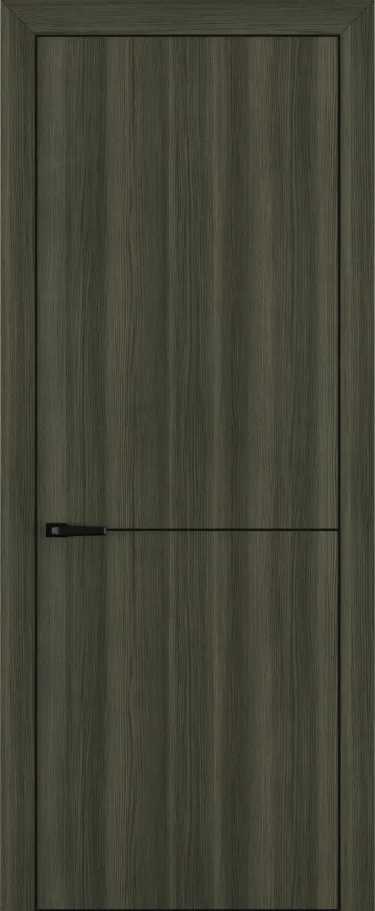Двери в интерьере - Дверь Z K10 toppan дуб темный, ALU кромка черная, молдинг черный, глухая