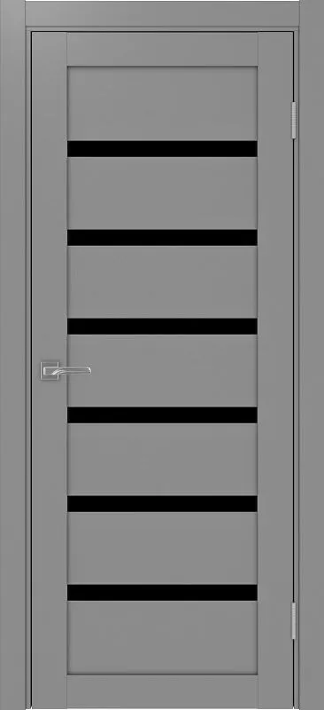 Двери в интерьере - Дверь Эко 507.12 серый, lacobel черный