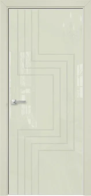 Двери в интерьере - Дверь Оникс Арт, лакобель слоновая кость RAL 1013, гравировка №2