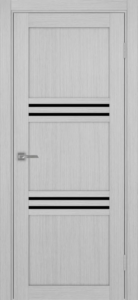 Двери в интерьере - Дверь Эко 553.12 дуб серый, lacobel черный