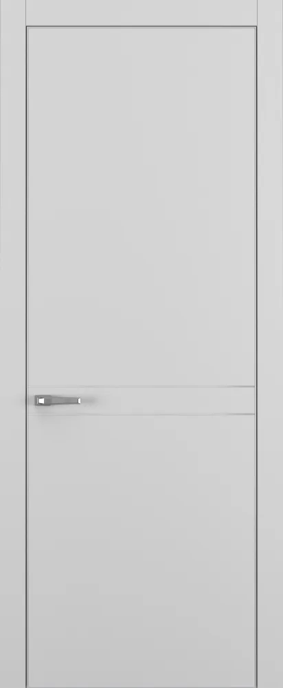 Двери в интерьере - Дверь Z K13 полипропилен серый, молдинг серебро, ALU кромка хром, глухая