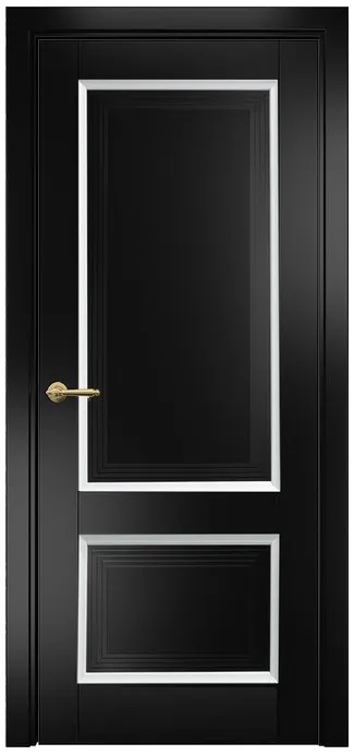 Двери в интерьере - Дверь Оникс Тоскана 3  эмаль черная/белая, глухая