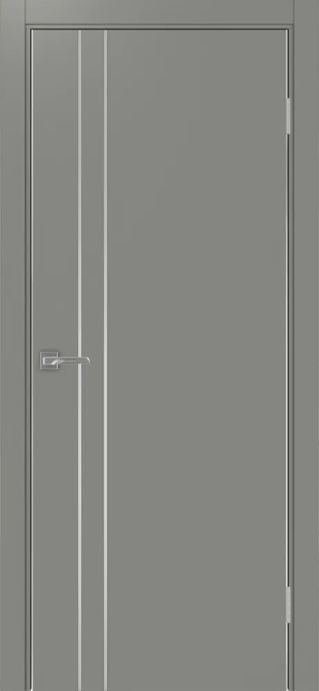 Двери в интерьере - Дверь Эко 205 серый молдинг SC, кромка AL хром SC с 2-х сторон, глухая