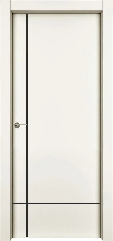 Двери в интерьере - Дверь 1001-М3 эмаль RAL 9001, молдинг черный, глухая