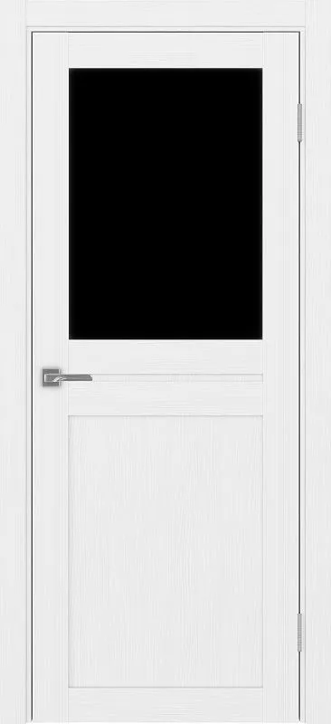 Двери в интерьере - Дверь Эко 520.211 белый лед, lacobel черный