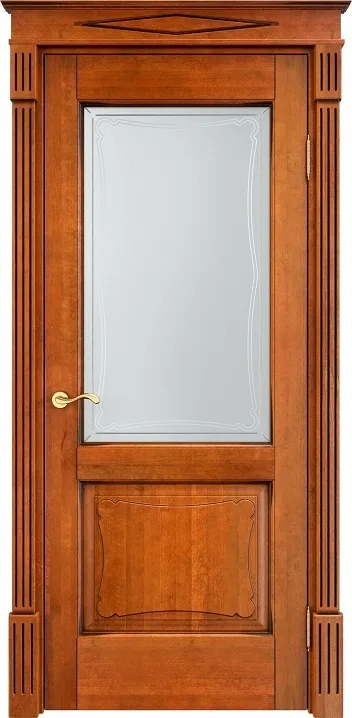 Двери в интерьере - Дверь ПМЦ массив ольхи ОЛ6.2 медовый с патиной орех, стекло 6-4