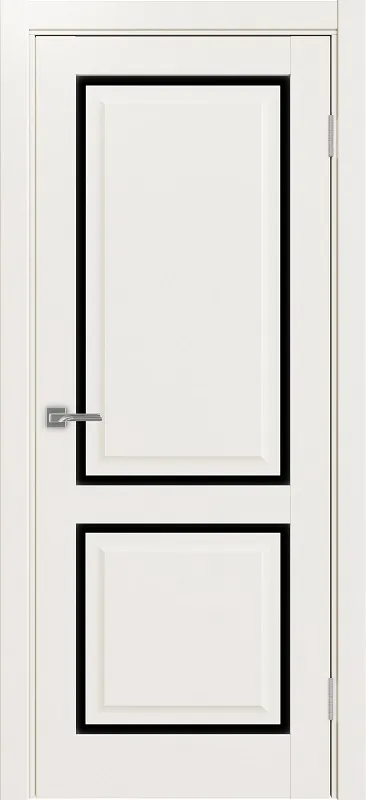 Двери в интерьере - Дверь Эко 602С.2121 ОФ4 бежевый, lacobel черный