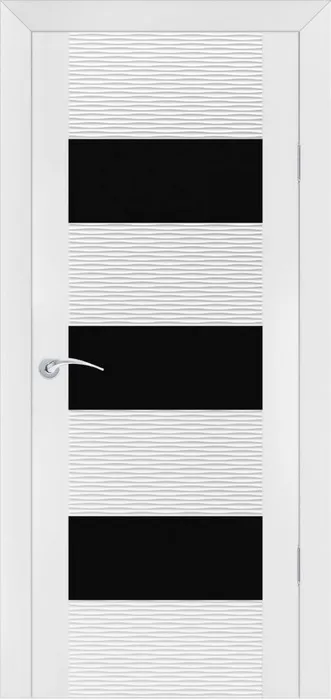 Дверь ZADOOR D3 бриз эмаль белая, лакобель черный