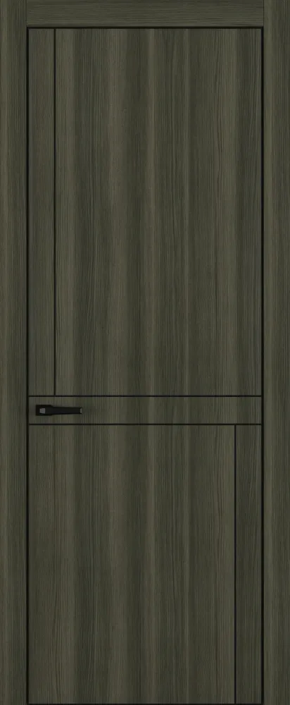 Двери в интерьере - Дверь Z K20 toppan дуб темный, ALU кромка черная, молдинг черный, глухая