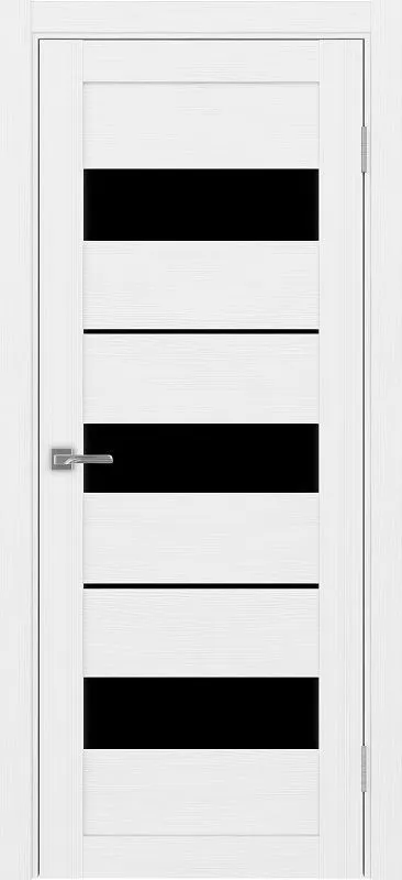 Двери в интерьере - Дверь Эко 526.122 белый лед, lacobel черный