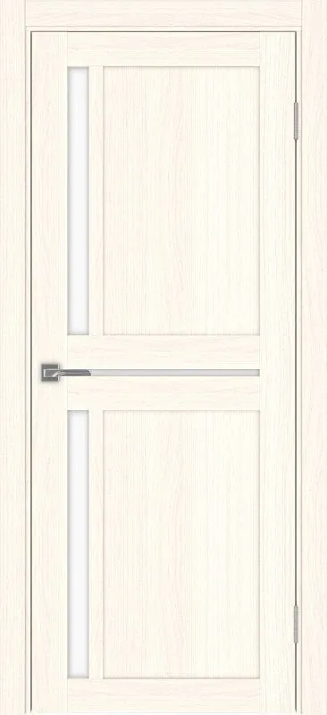 Двери в интерьере - Дверь Эко 523.221 ясень светлый, lacobel белый