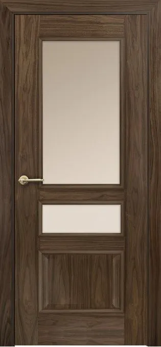 Двери в интерьере - Дверь Оникс Версаль американский орех, сатинат гравировка Волна