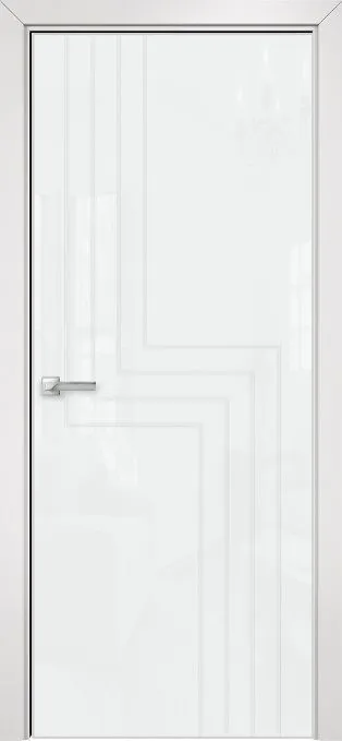 Двери в интерьере - Дверь Оникс Арт, лакобель белый RAL0333 пескоструй №1