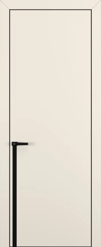 Двери в интерьере - Дверь Z K21 полипропилен крем, ALU кромка черная, молдинг черный, глухая