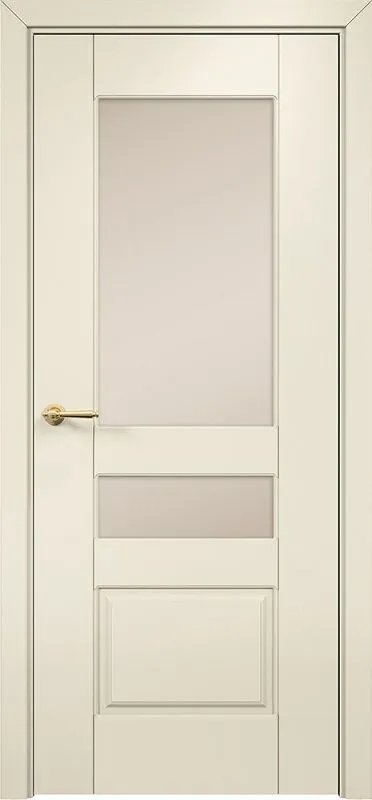 Двери в интерьере - Дверь Оникс Версаль фрезерованная №2 эмаль слоновая кость, сатинат бронза