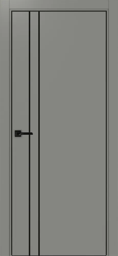 Двери в интерьере - Дверь Эко 205 серый молдинг SB, кромка AL черная SB с 4-х сторон, глухая