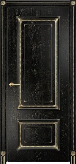 Дверь Оникс Мадрид эмаль черная патина золото, глухая. Фото №4