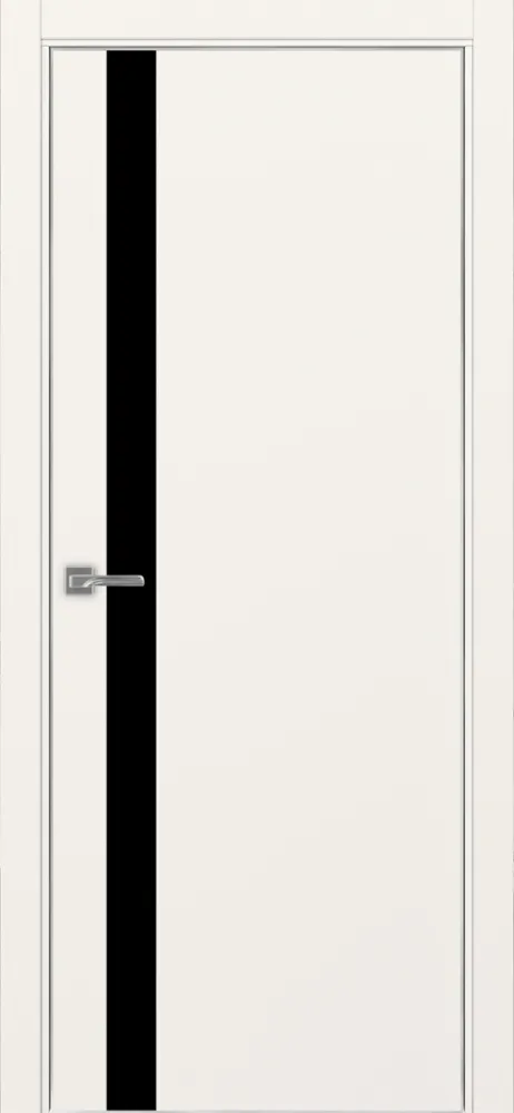 Двери в интерьере - Дверь Эко 211 бежевый, кромка AL хром SC с 4-х сторон, lacobel черный