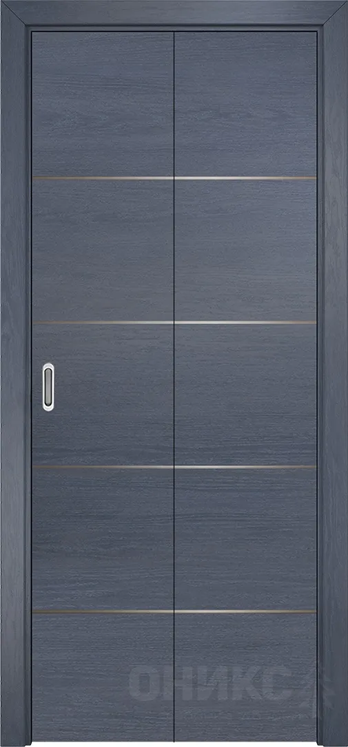 Двери в интерьере - Дверь-книжка Оникс Трио дуб графит, глухая