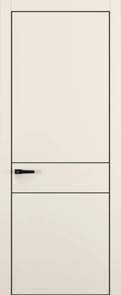 Двери в интерьере - Дверь Z K16 полипропилен крем, ALU кромка черная, молдинг черный, глухая