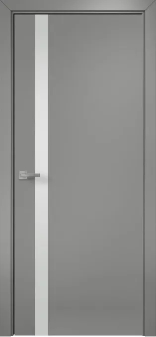 Двери в интерьере - Дверь Оникс Верона 1 эмаль RAL 7036, триплекс белый
