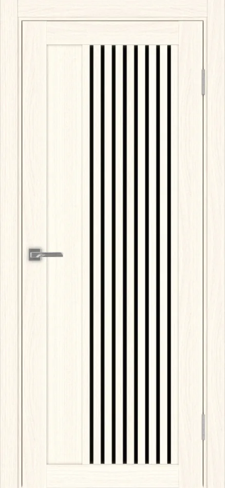 Двери в интерьере - Дверь Эко 544.12 ясень светлый, lacobel черный