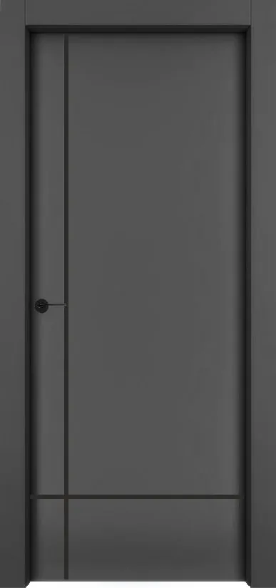 Двери в интерьере - Дверь 1001-М3 эмаль RAL 9005, молдинг черный, глухая