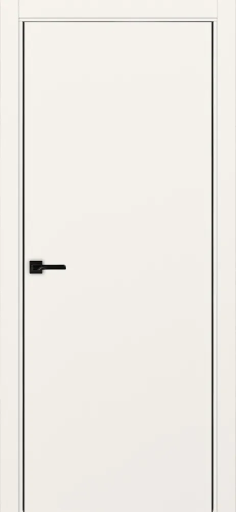 Двери в интерьере - Дверь Эко 201 бежевый, кромка AL черная SB с 2-х сторон, глухая