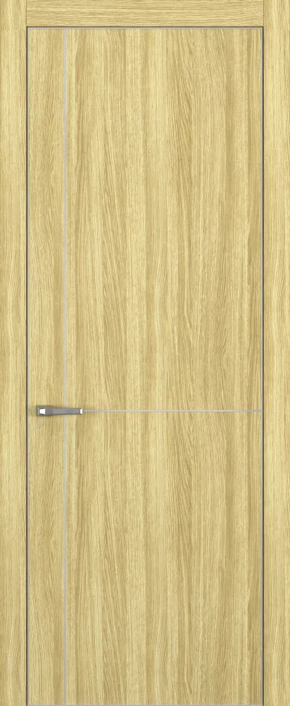 Двери в интерьере - Дверь Z K17 toppan дуб натуральный, ALU кромка хром, молдинг серебро, глухая