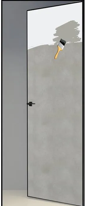 Двери в интерьере - Дверь скрытая под покраску ИУ2, 2,2 м, кромка AL black, revers, 59 мм