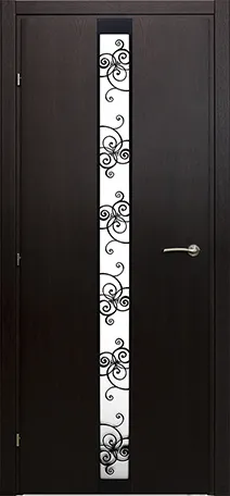 Двери в интерьере - Дверь Краснодеревщик 7302 мореный дуб, стекло художественное Винтаж