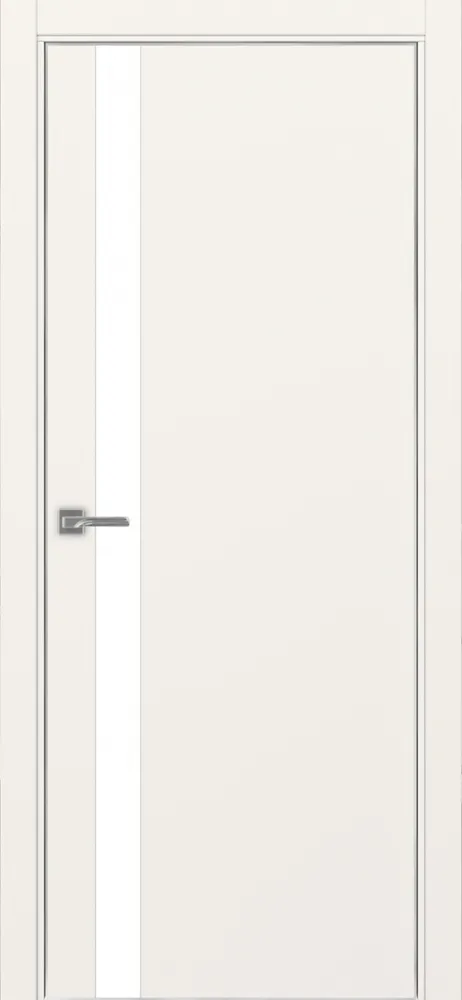 Двери в интерьере - Дверь Эко 211 бежевый, кромка AL хром SC с 4-х сторон, lacobel белый