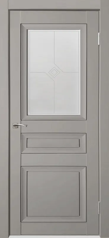 Двери в интерьере - Дверь ДР экошпон Деканто ПДО 3 бархат grey вставка черная, сатинато белое