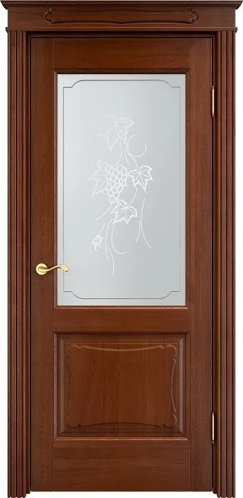 Двери в интерьере - Дверь ПМЦ массив дуба Д6 коньяк, стекло 6-3