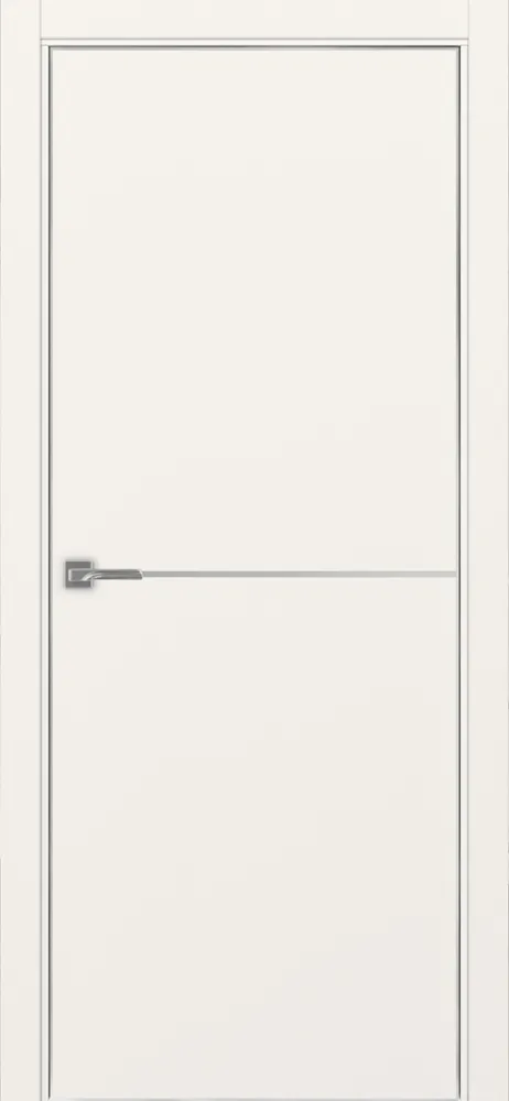 Двери в интерьере - Дверь Эко 202 бежевый молдинг SC, кромка AL хром SC с 4-х сторон, глухая