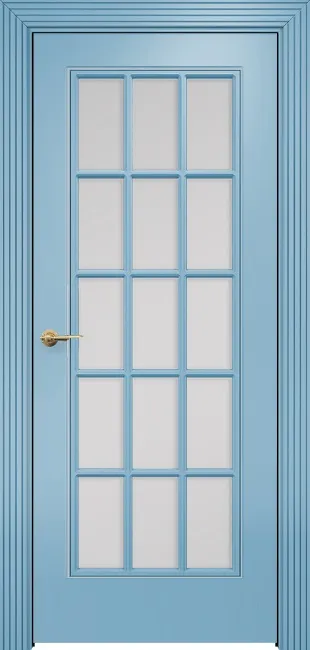 Двери в интерьере - Дверь Оникс Турин фрезерованная эмаль голубая, сатинато с решеткой №2